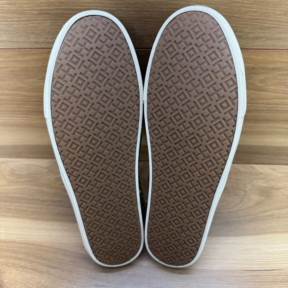 Tory Burch Huarache Sneakers Womens 10.5 Gold Weave Woven Leather